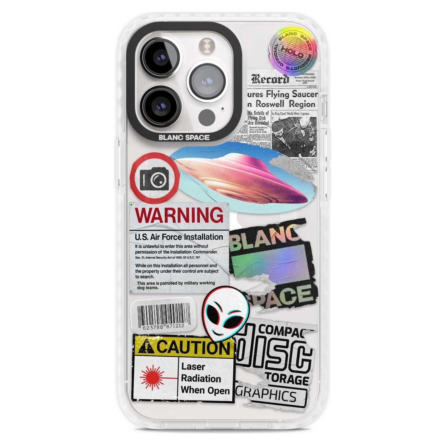 Cosmic Encounters Phone Case iPhone 15 Pro Max / Magsafe Impact Case,iPhone 15 Pro / Magsafe Impact Case Blanc Space