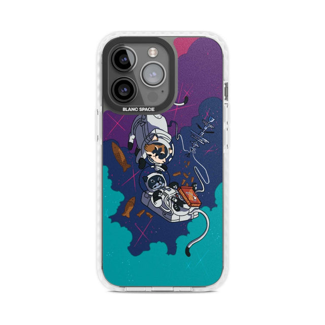 Cats In Space Phone Case iPhone 15 Pro Max / Magsafe Impact Case,iPhone 15 Pro / Magsafe Impact Case Blanc Space