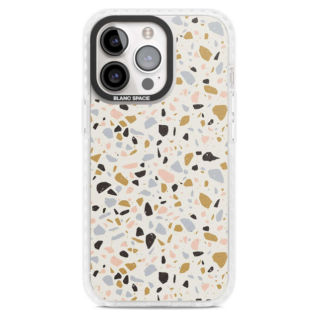 Pale Pink, Blue, & Mocha Terrazzo Pattern Phone Case iPhone 15 Pro Max / Magsafe Impact Case,iPhone 15 Pro / Magsafe Impact Case Blanc Space