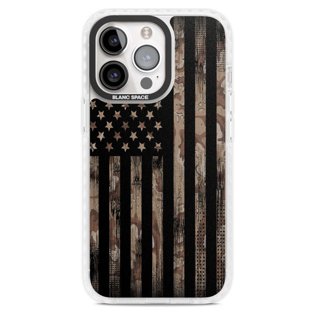 American Flag Camo Phone Case iPhone 15 Pro Max / Magsafe Impact Case,iPhone 15 Pro / Magsafe Impact Case Blanc Space