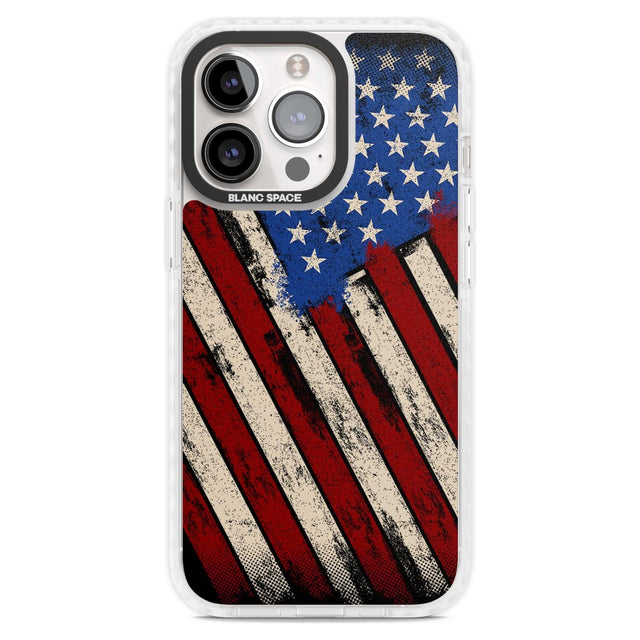 Distressed US Flag Phone Case iPhone 15 Pro Max / Magsafe Impact Case,iPhone 15 Pro / Magsafe Impact Case Blanc Space