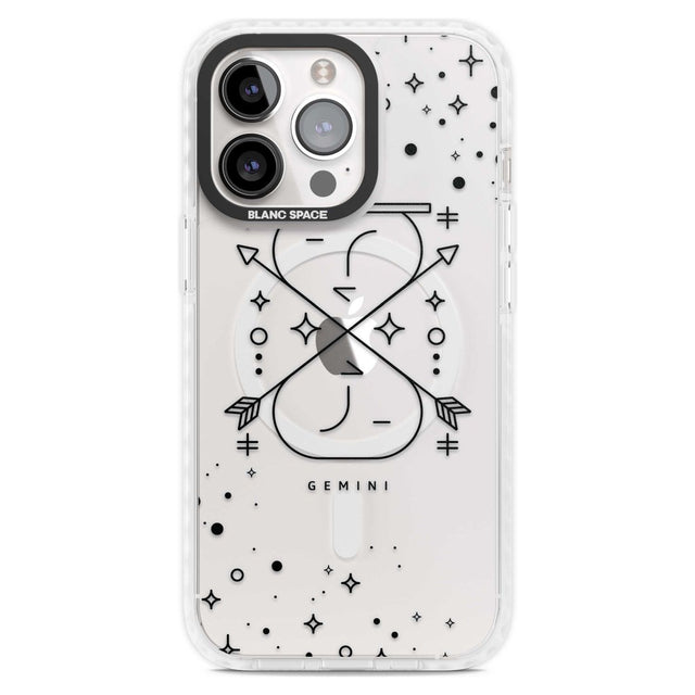 Gemini Emblem - Transparent Design Phone Case iPhone 15 Pro Max / Magsafe Impact Case,iPhone 15 Pro / Magsafe Impact Case Blanc Space