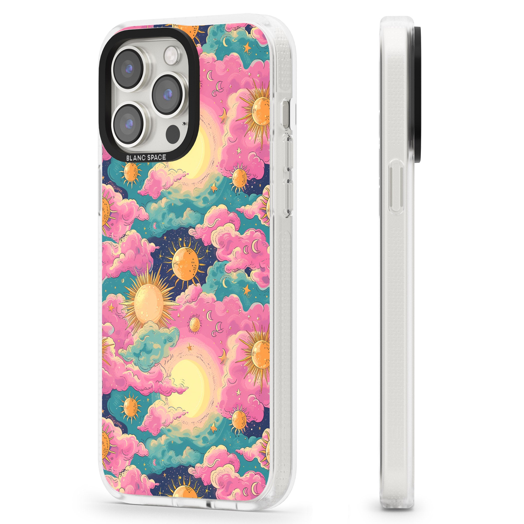 Starlight Clouds iPhone 15 Pro Max / 15 Pro / 14 Pro Max / 14 Pro / 13 Pro Clear Case Impact Air - Blanc Space