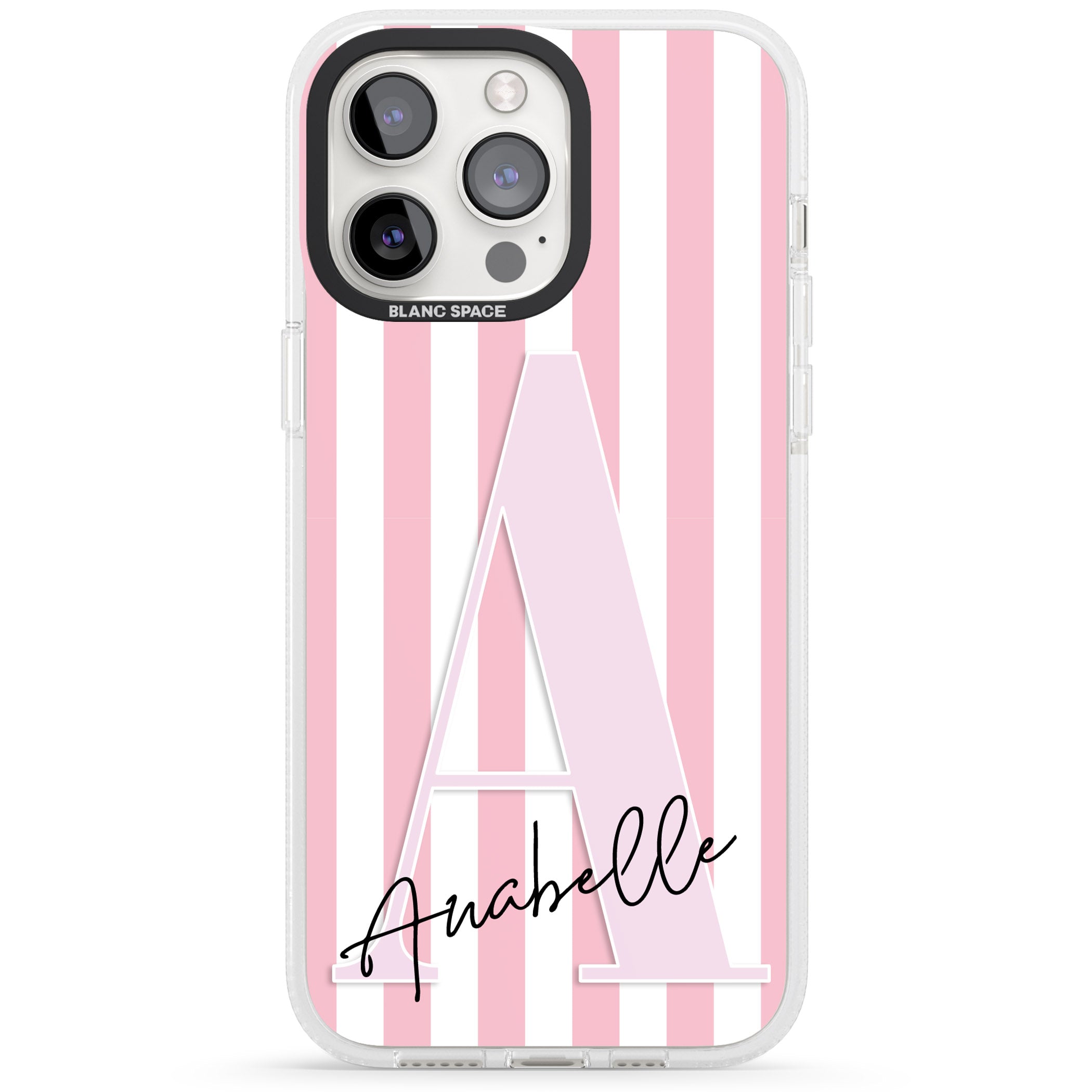 Personalised Pink Stripes & Monogram