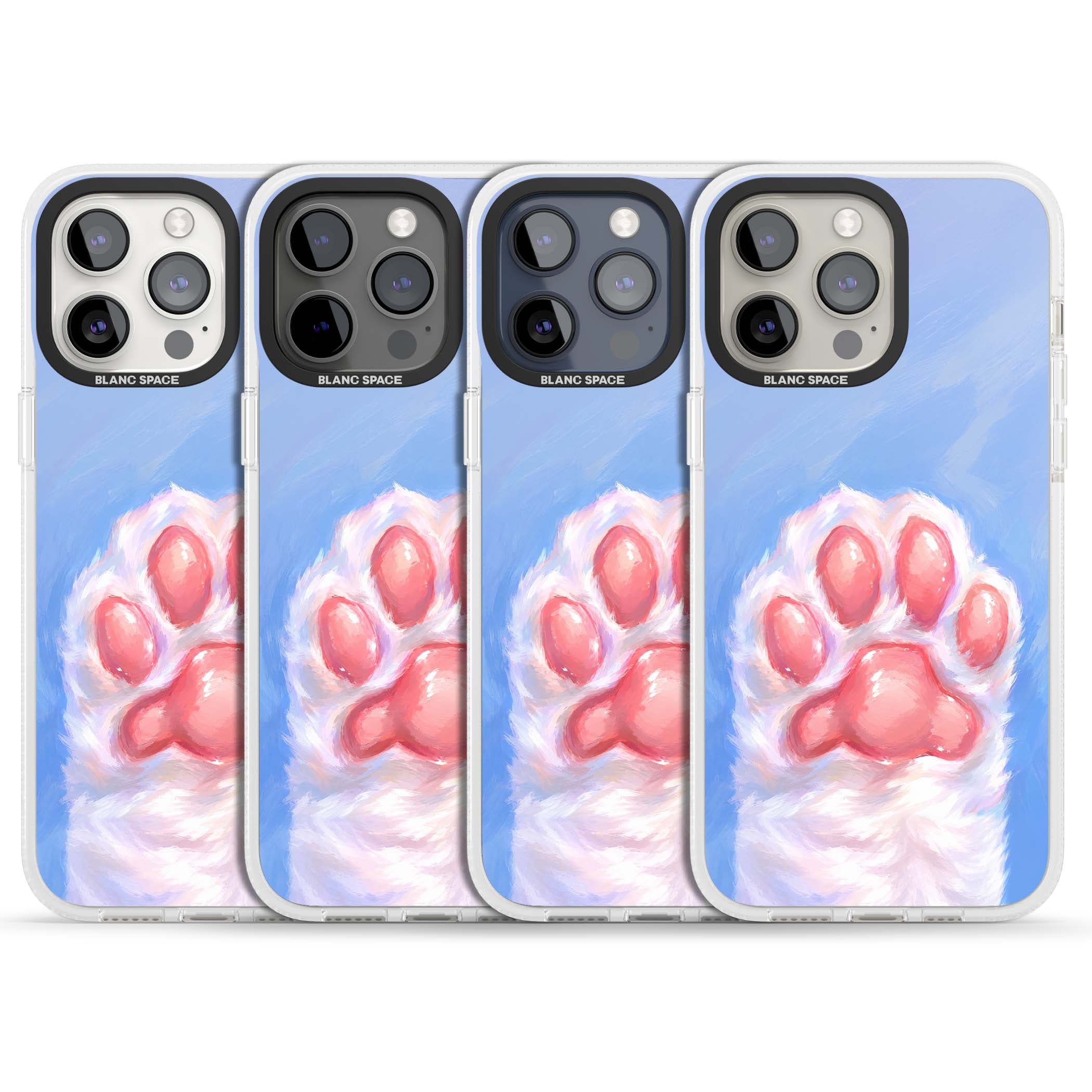 Soft White Paw cute iPhone case | Clear Case Impact Air case for iPhone 15 Pro, iPhone 15 Pro Max