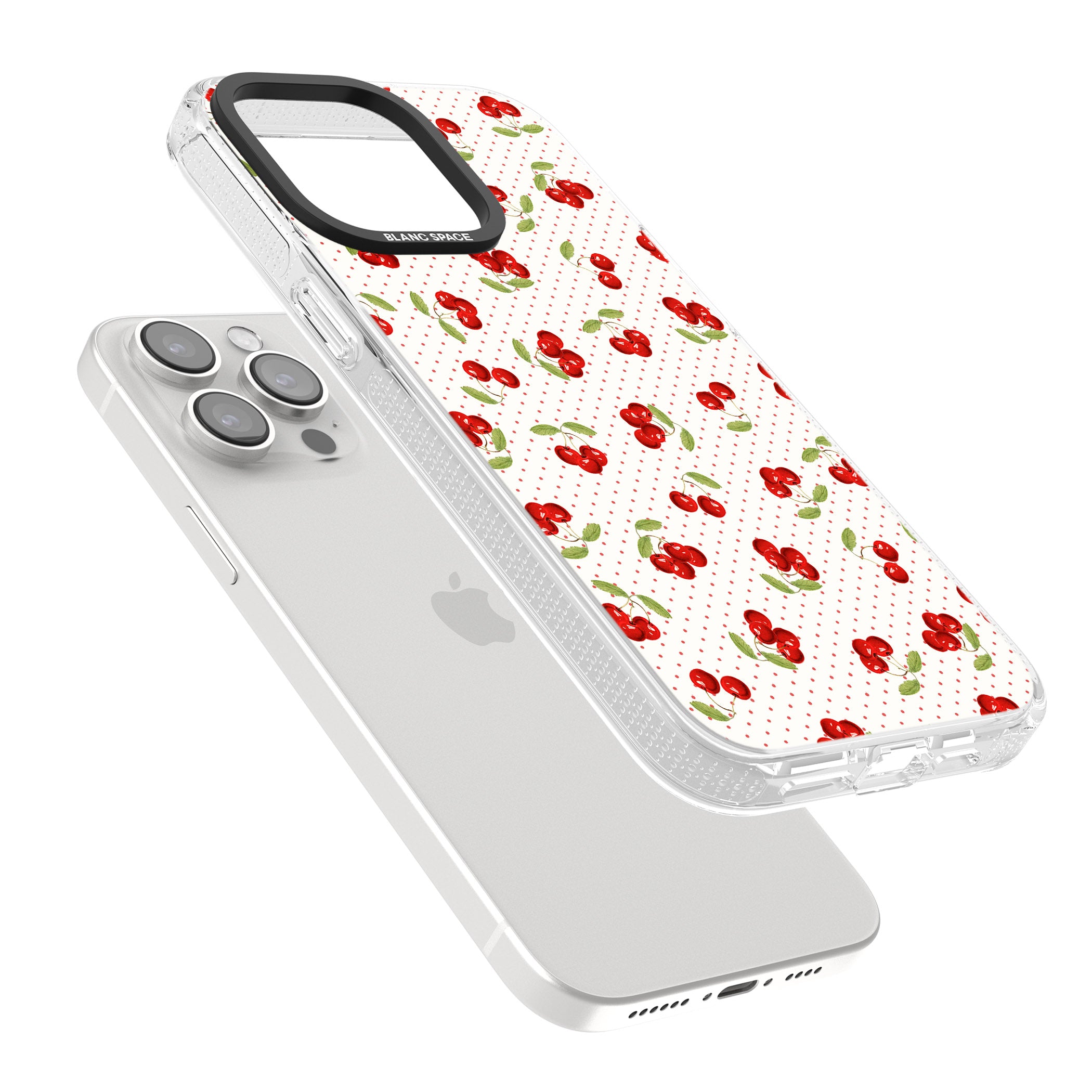 Cherry Picking iPhone 15 Pro Max / 15 Pro / 14 Pro Max / 14 Pro / 13 Pro Clear Case Impact Air - Blanc Space