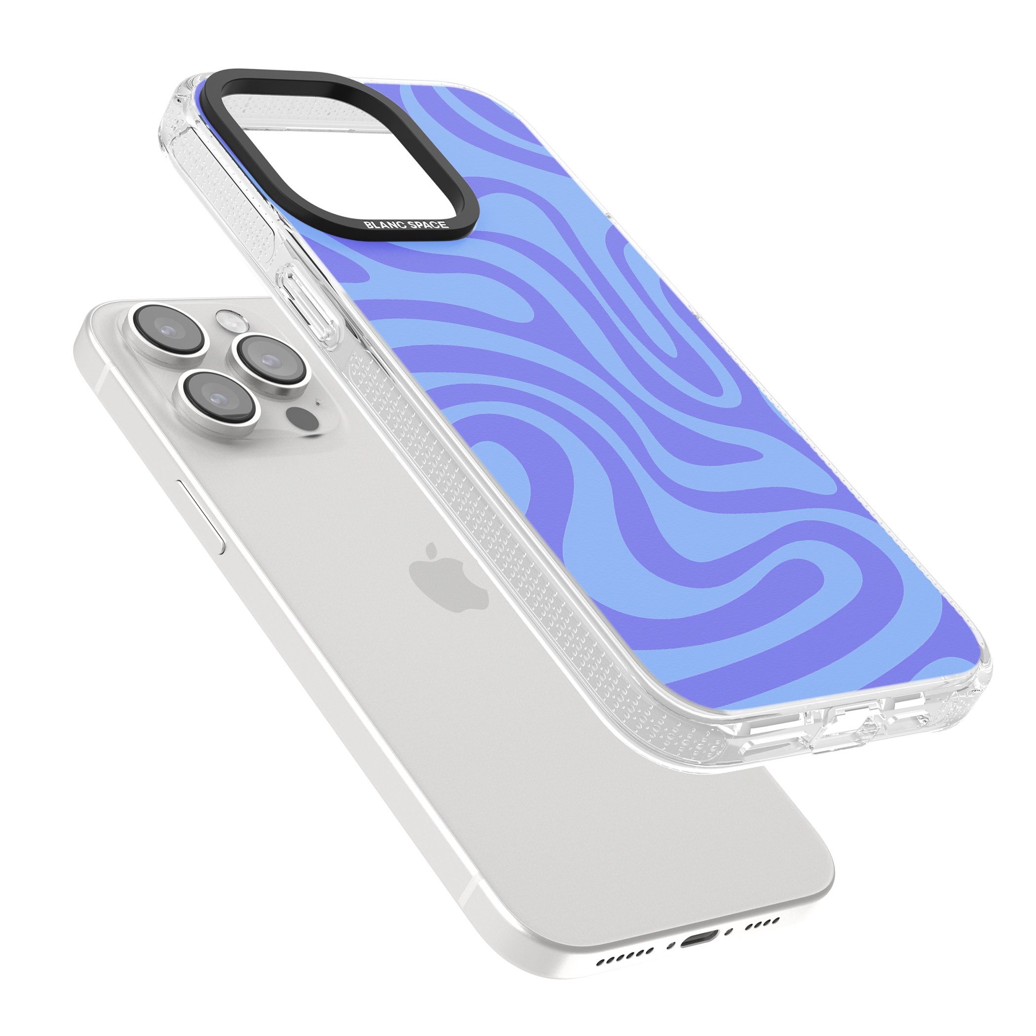 Tranquil Waves iPhone 15 Pro Max / 15 Pro / 14 Pro Max / 14 Pro / 13 Pro Clear Case Impact Air - Blanc Space