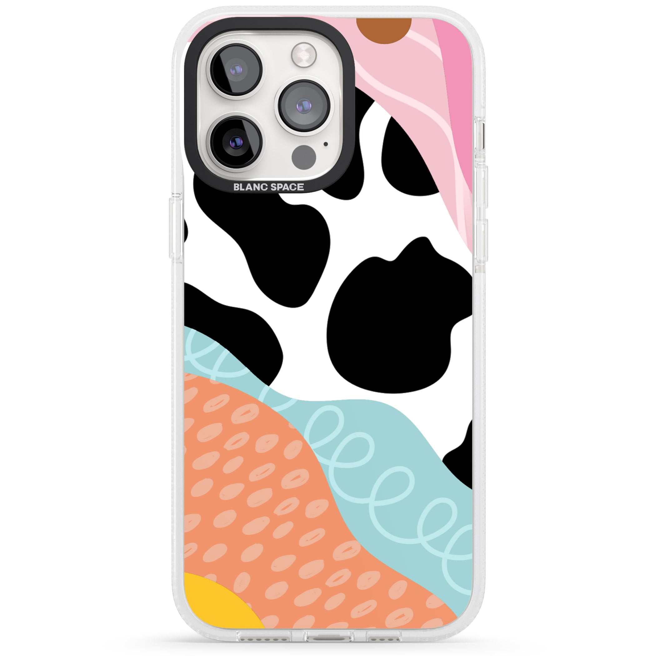 Abstract Elegance iPhone 15 Pro Max / 15 Pro / 14 Pro Max / 14 Pro / 13 Pro Clear Case Impact Air - Blanc Space