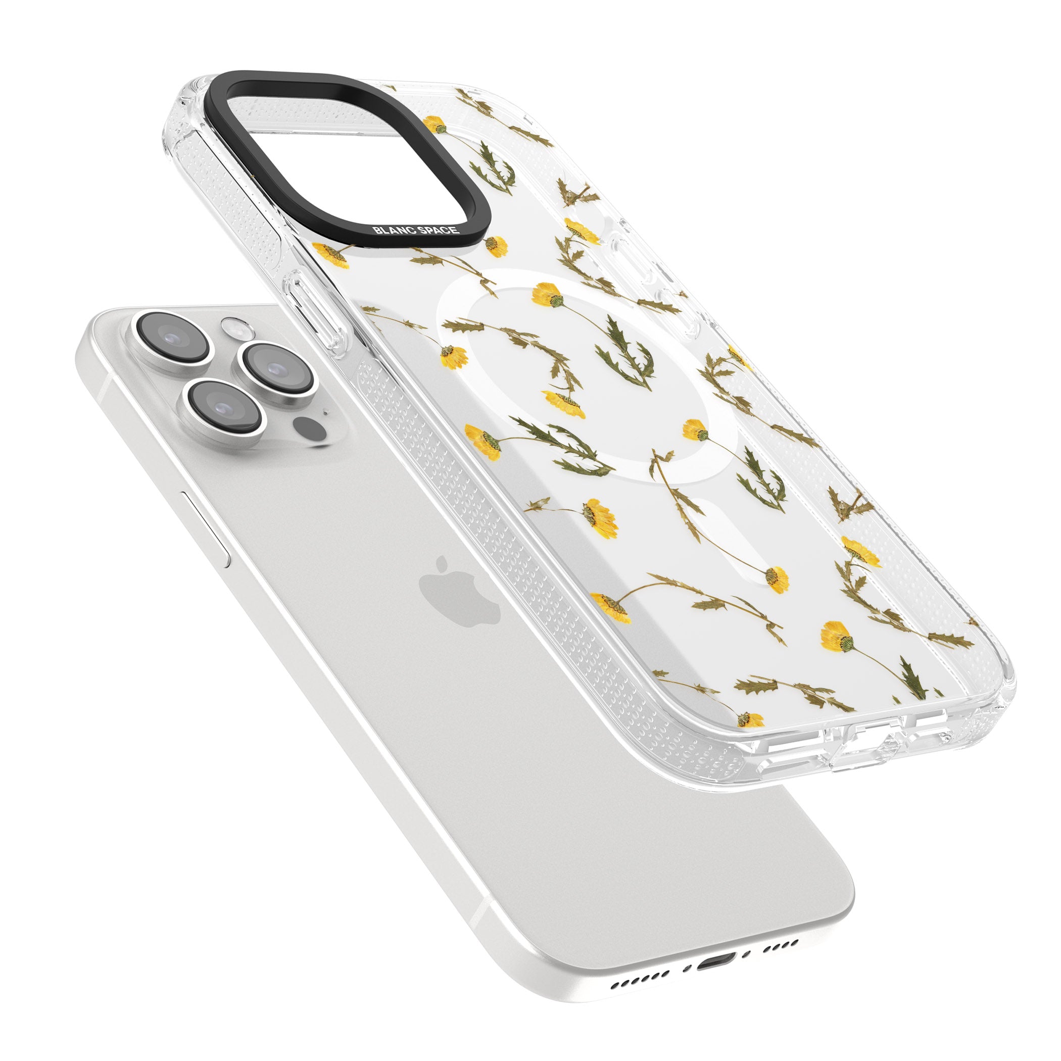 Long Stemmed Wildflowers - Dried Flower-Inspired iPhone 15 Pro Max / 15 Pro / 14 Pro Max / 14 Pro / 13 Pro Clear Case Impact Air - Blanc Space