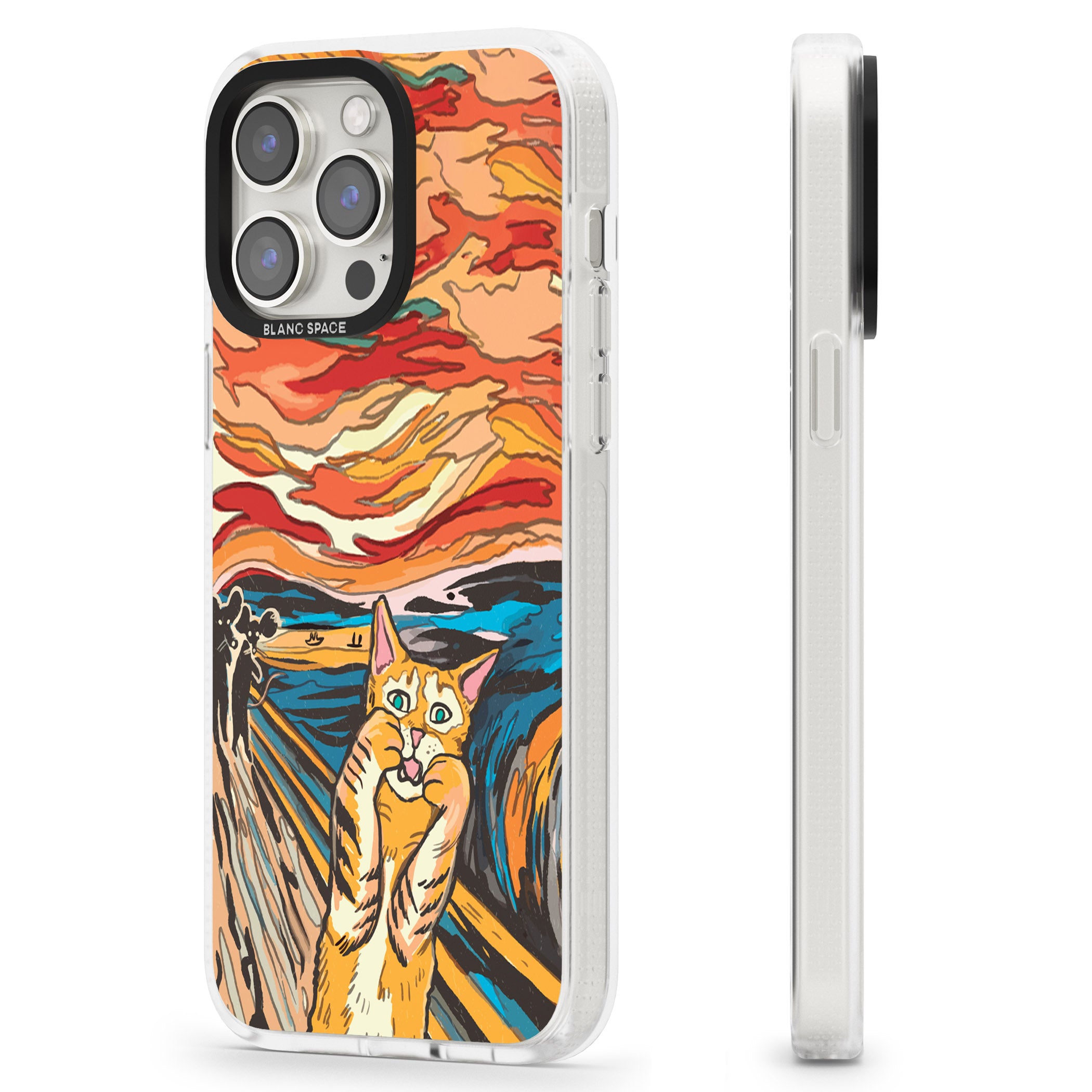 The Meow iPhone 15 Pro Max / 15 Pro / 14 Pro Max / 14 Pro / 13 Pro Clear Case Impact Air - Blanc Space