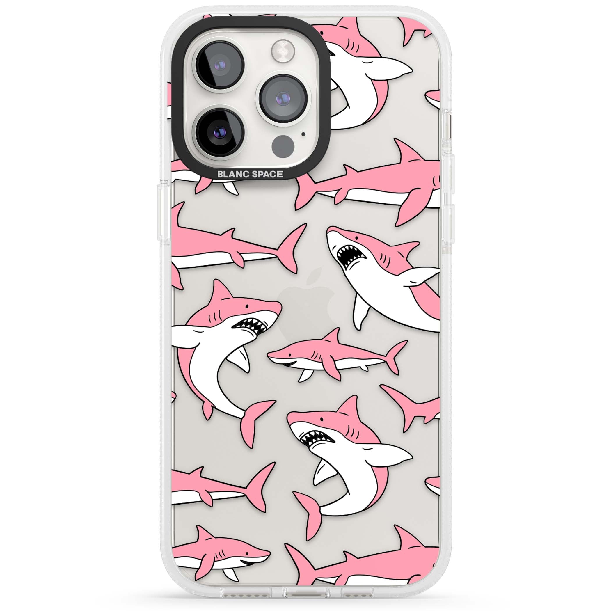 Bubblegum Sharks for her iPhone case | Clear Case Impact Air case for iPhone 15 Pro, iPhone 15 Pro Max