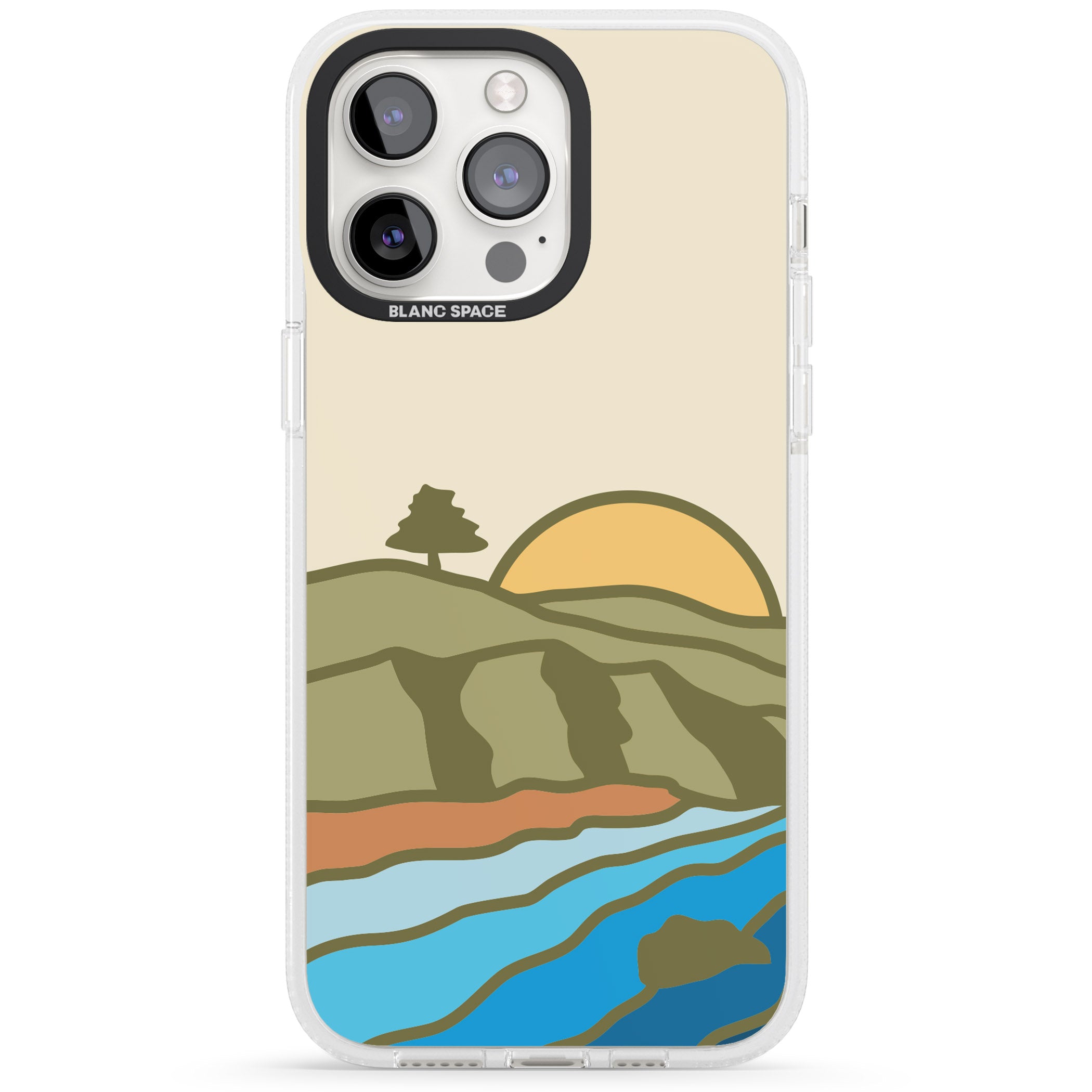 North Sunset iPhone 15 Pro Max / 15 Pro / 14 Pro Max / 14 Pro / 13 Pro Clear Case Impact Air - Blanc Space
