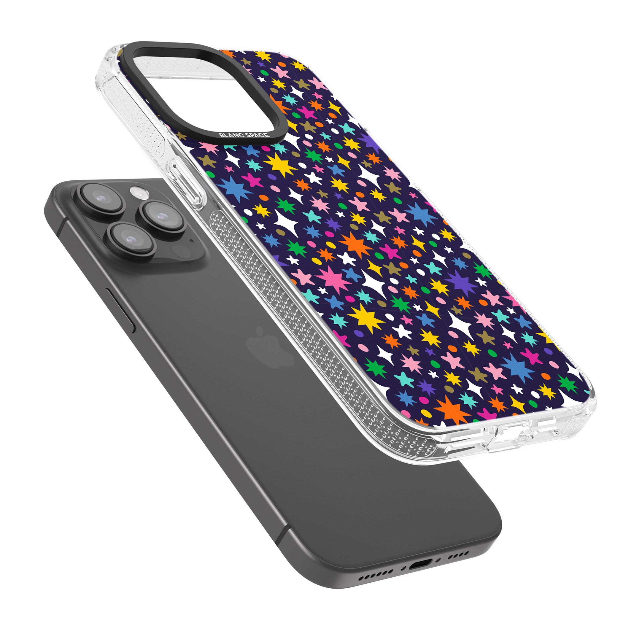 Rainbow Starburst (Purple) iPhone 15 Pro Max / 15 Pro / 14 Pro Max / 14 Pro / 13 Pro Clear Case Impact Air - Blanc Space