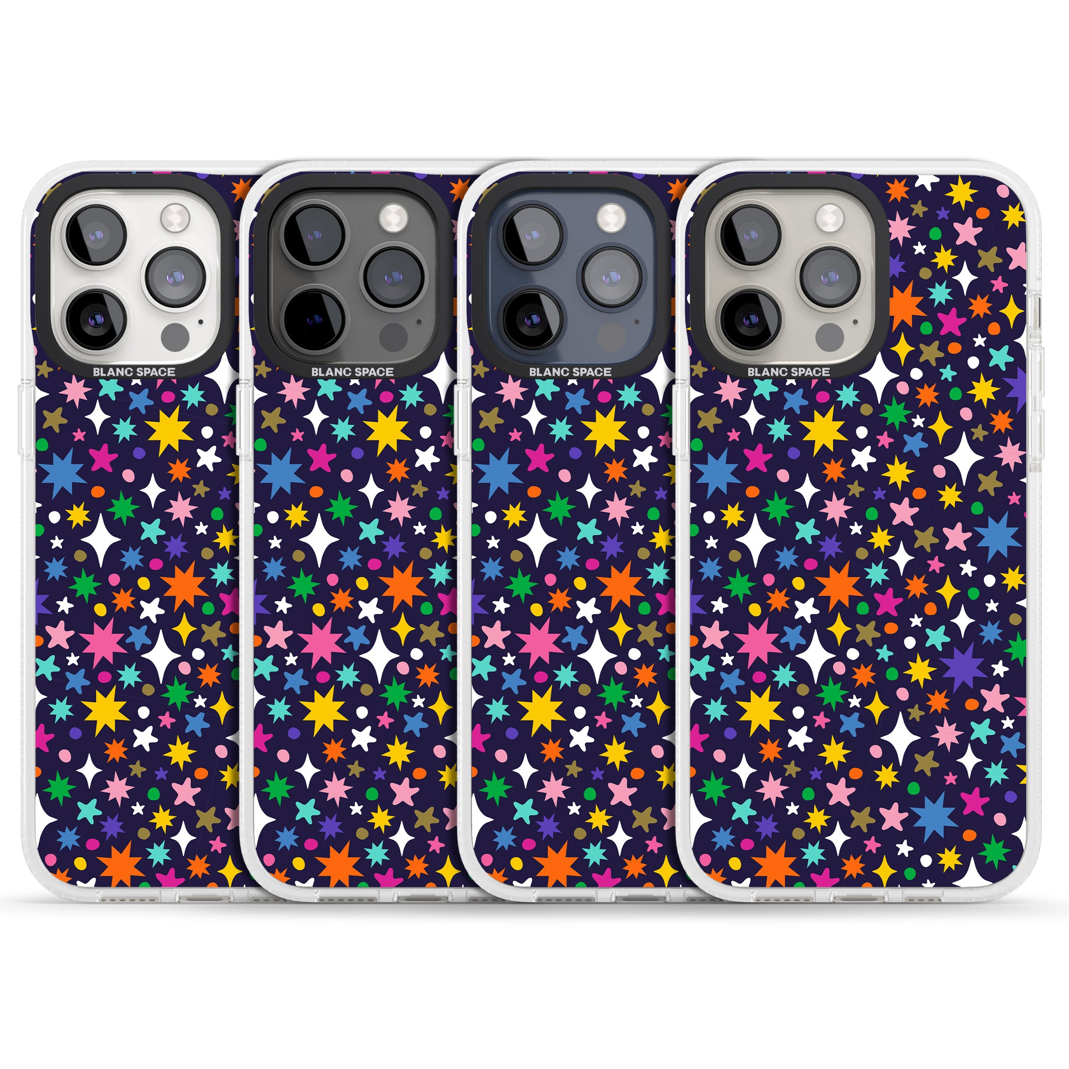 Rainbow Starburst (Purple) iPhone 15 Pro Max / 15 Pro / 14 Pro Max / 14 Pro / 13 Pro Clear Case Impact Air - Blanc Space