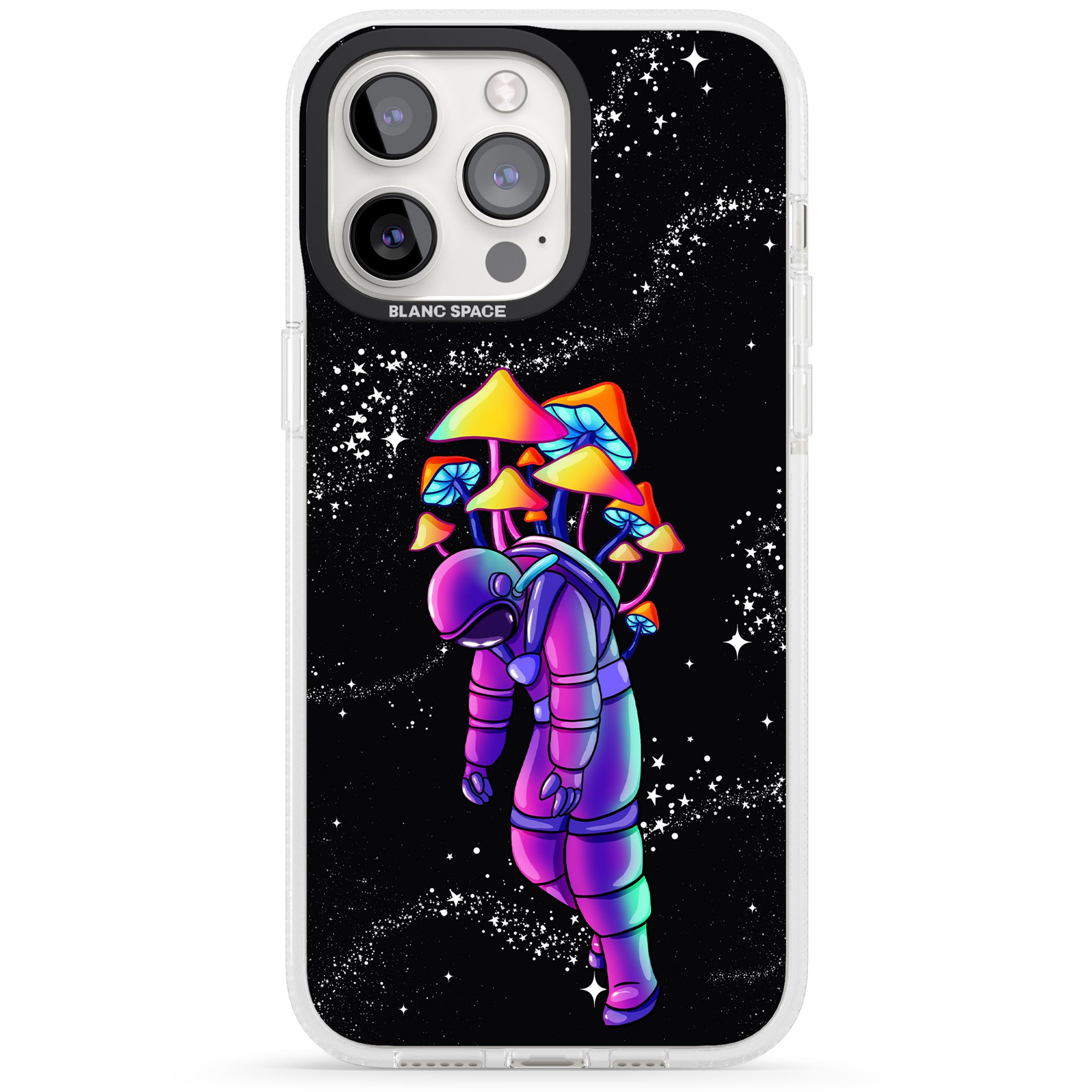 Space Mutation iPhone 15 Pro Max / 15 Pro / 14 Pro Max / 14 Pro / 13 Pro Clear Case Impact Air - Blanc Space