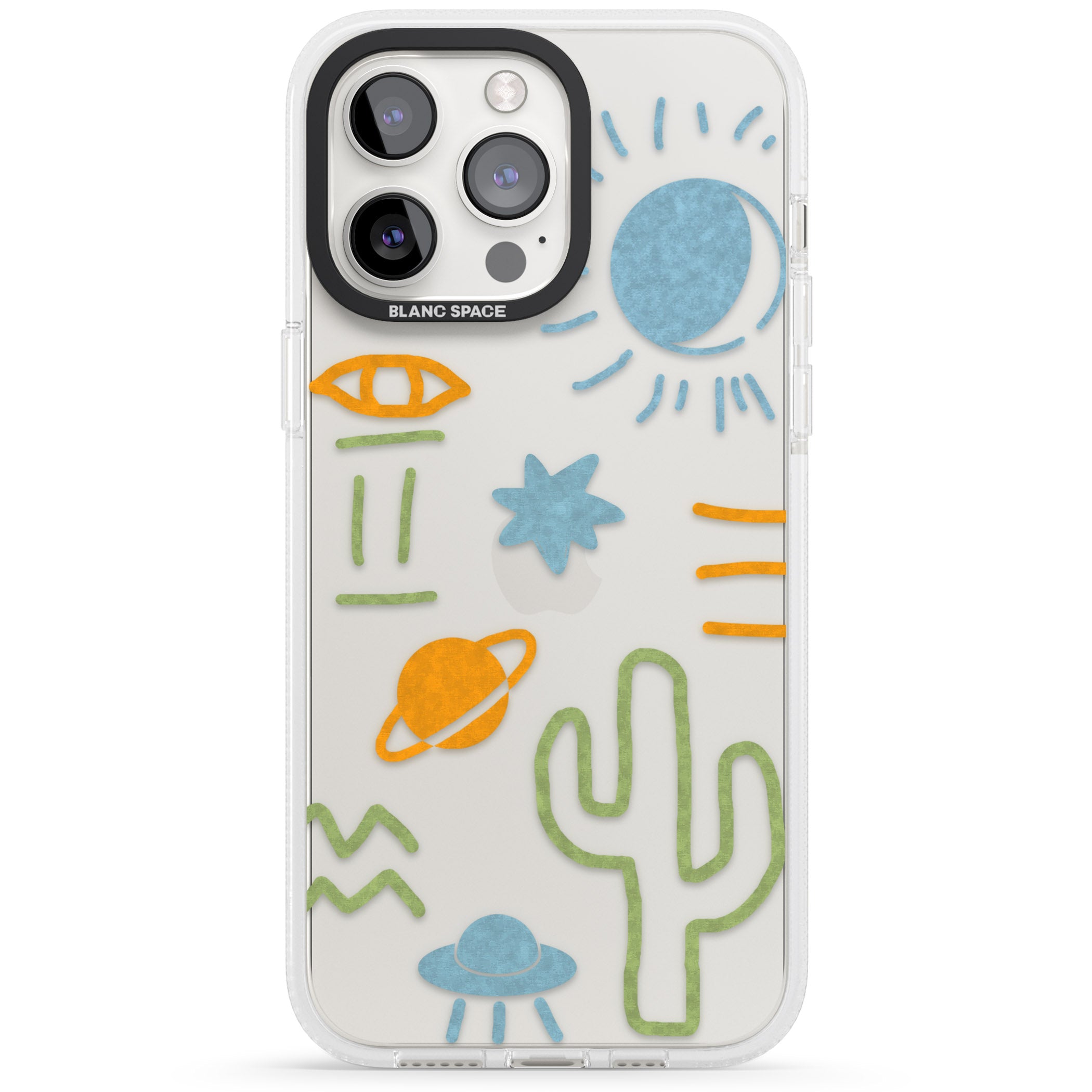 Summer Heat iPhone 15 Pro Max / 15 Pro / 14 Pro Max / 14 Pro / 13 Pro Clear Case Impact Air - Blanc Space