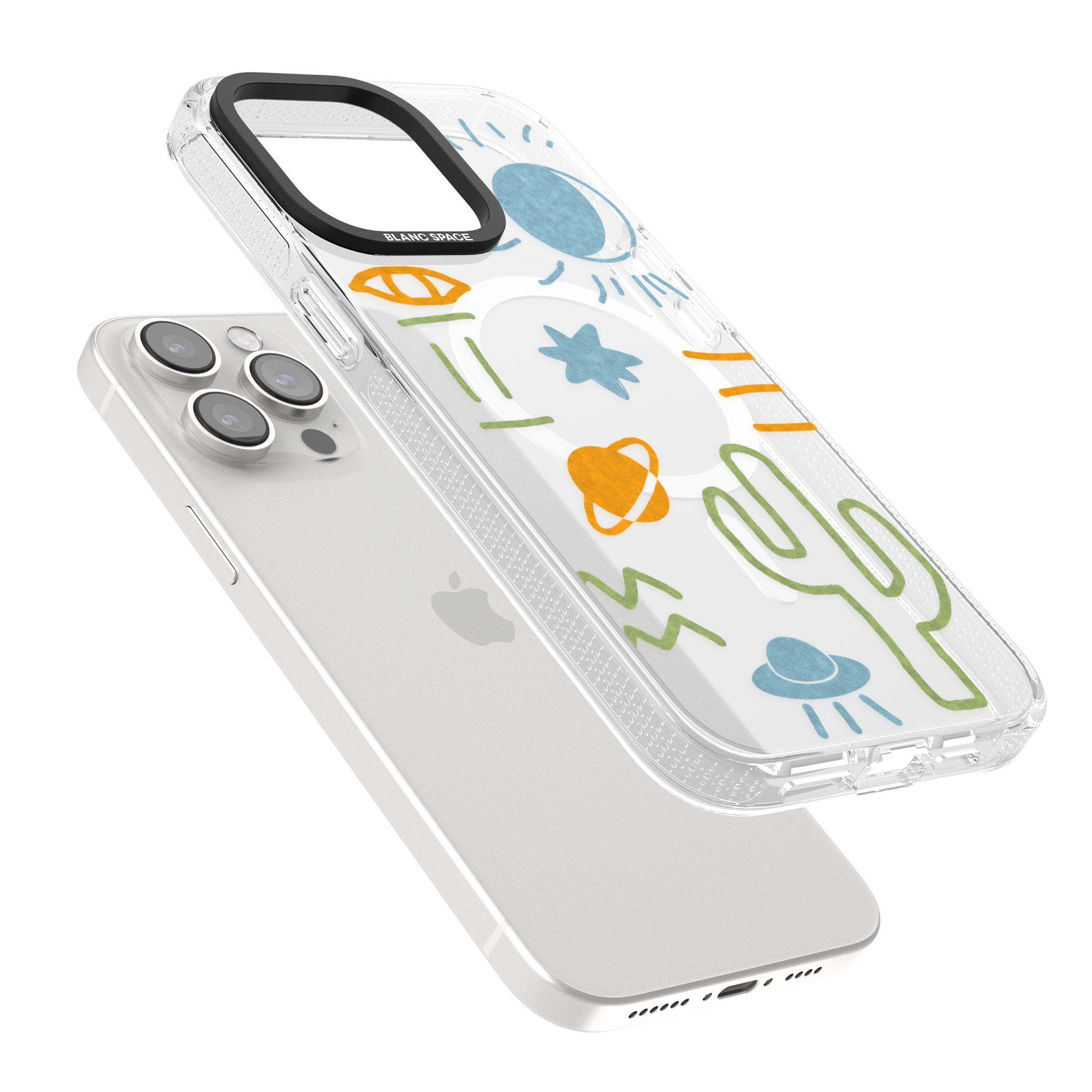 Summer Heat iPhone 15 Pro Max / 15 Pro / 14 Pro Max / 14 Pro / 13 Pro Clear Case Impact Air - Blanc Space