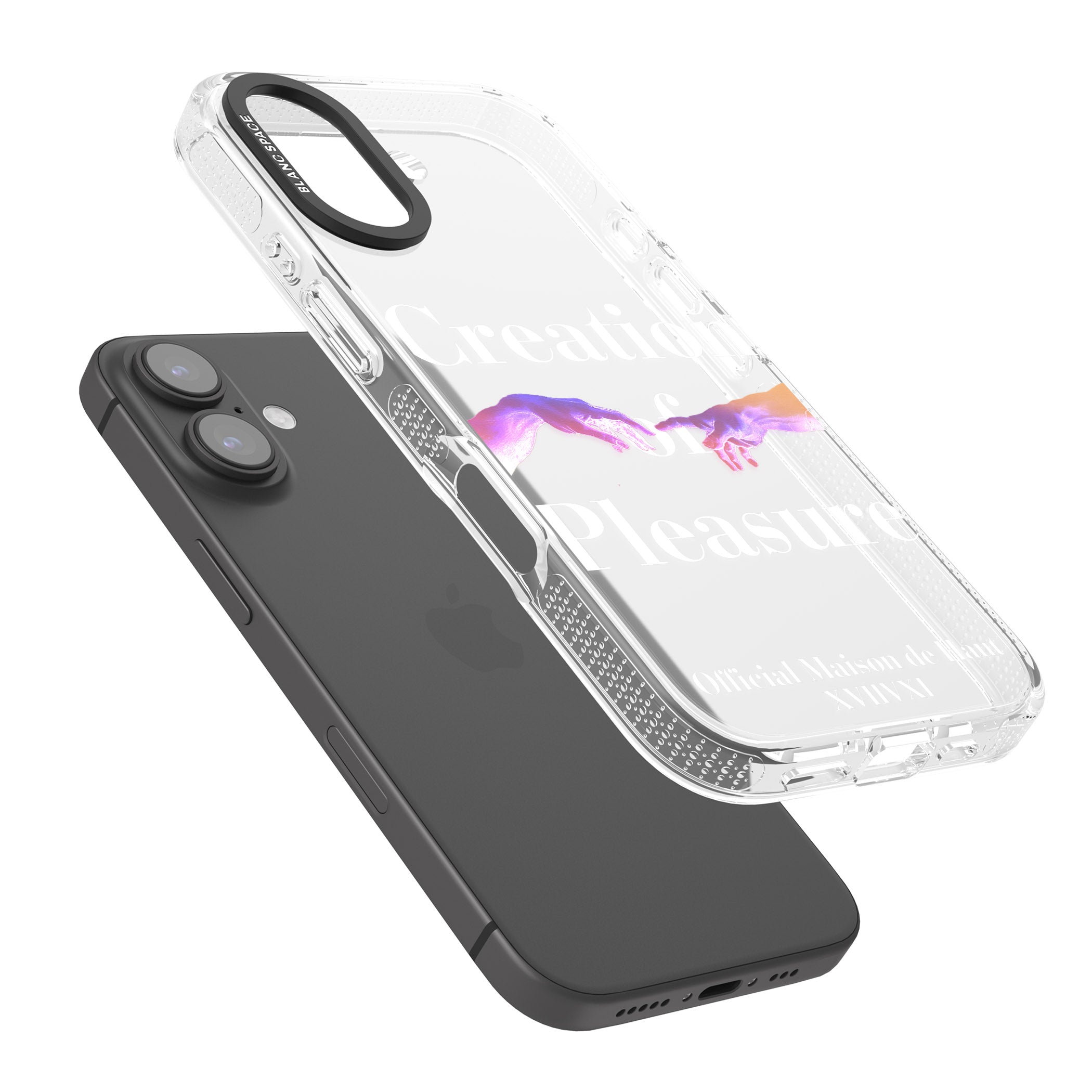 Creation of Pleasure iPhone 16 / 16 Plus Clear Case Impact Air - Blanc Space