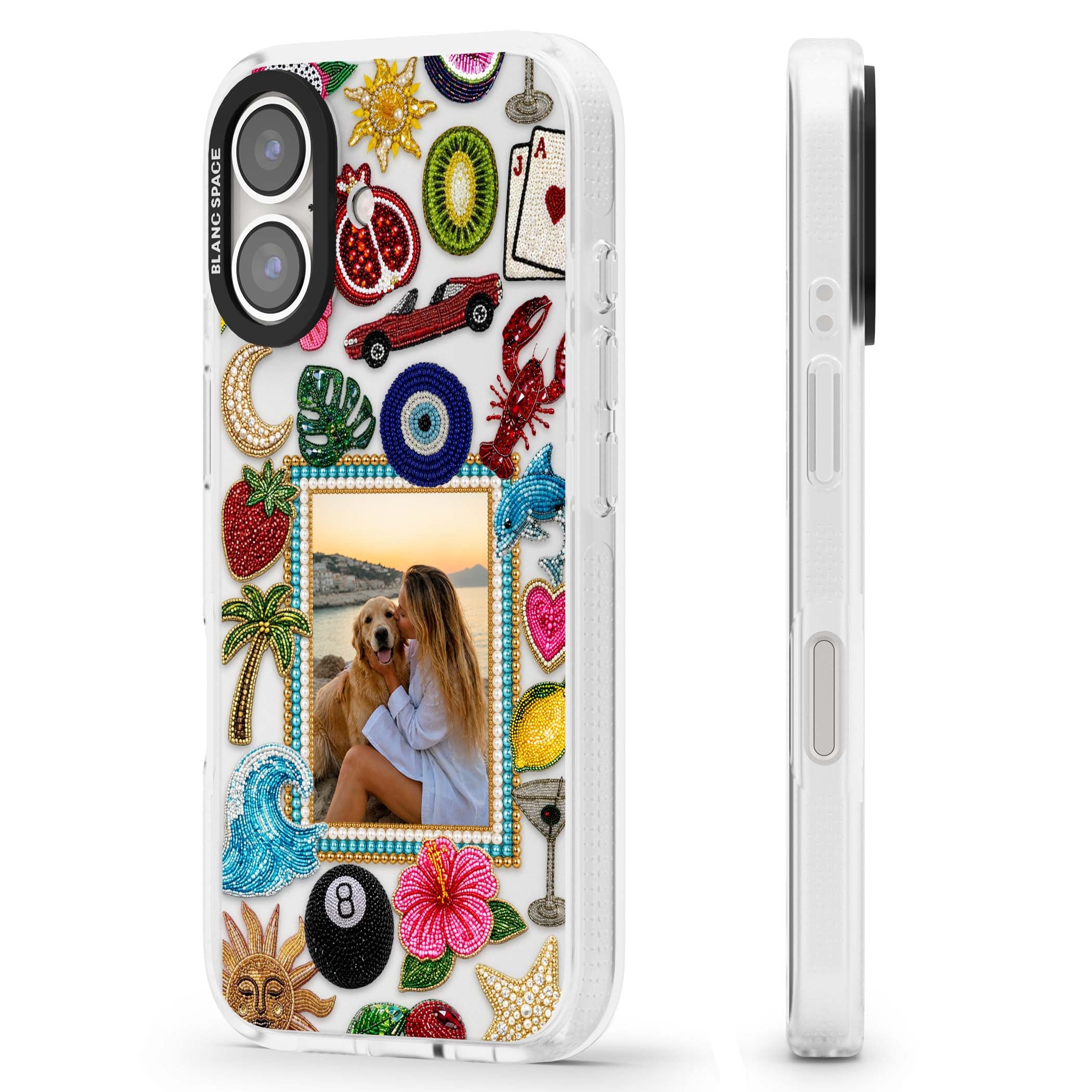 Beaded Photo coastal iPhone case | Clear Case Impact Air case for iPhone 16, iPhone 16 Plus