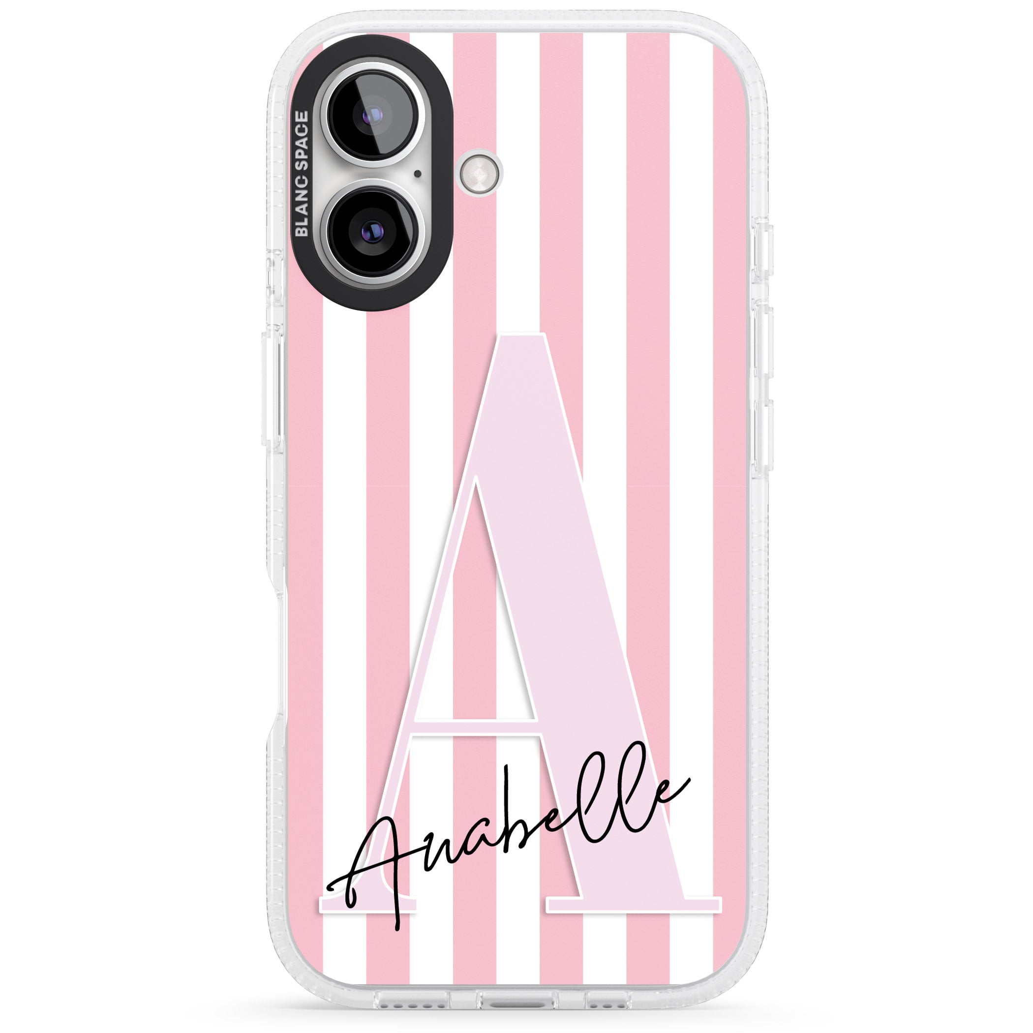 Personalised Pink Stripes & Monogram
