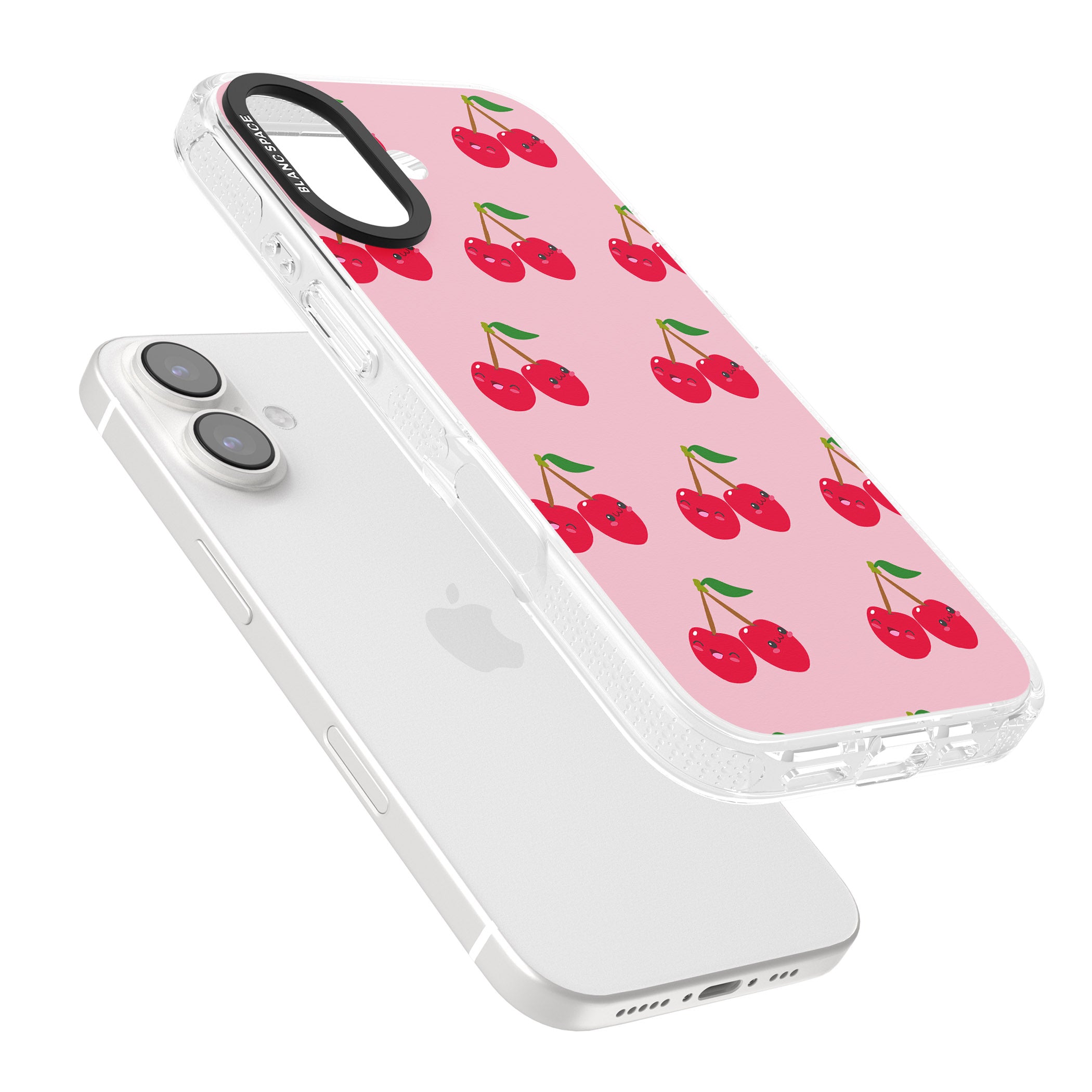 Cheeky Cherry iPhone 16 / 16 Plus Clear Case Impact Air - Blanc Space