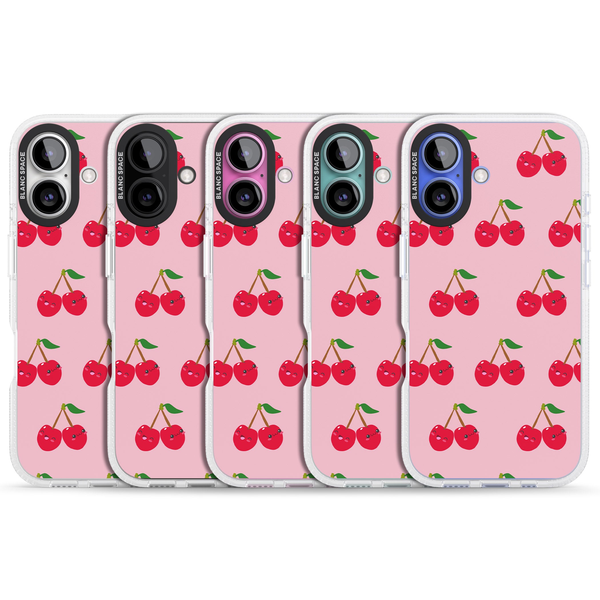 Cheeky Cherry iPhone 16 / 16 Plus Clear Case Impact Air - Blanc Space
