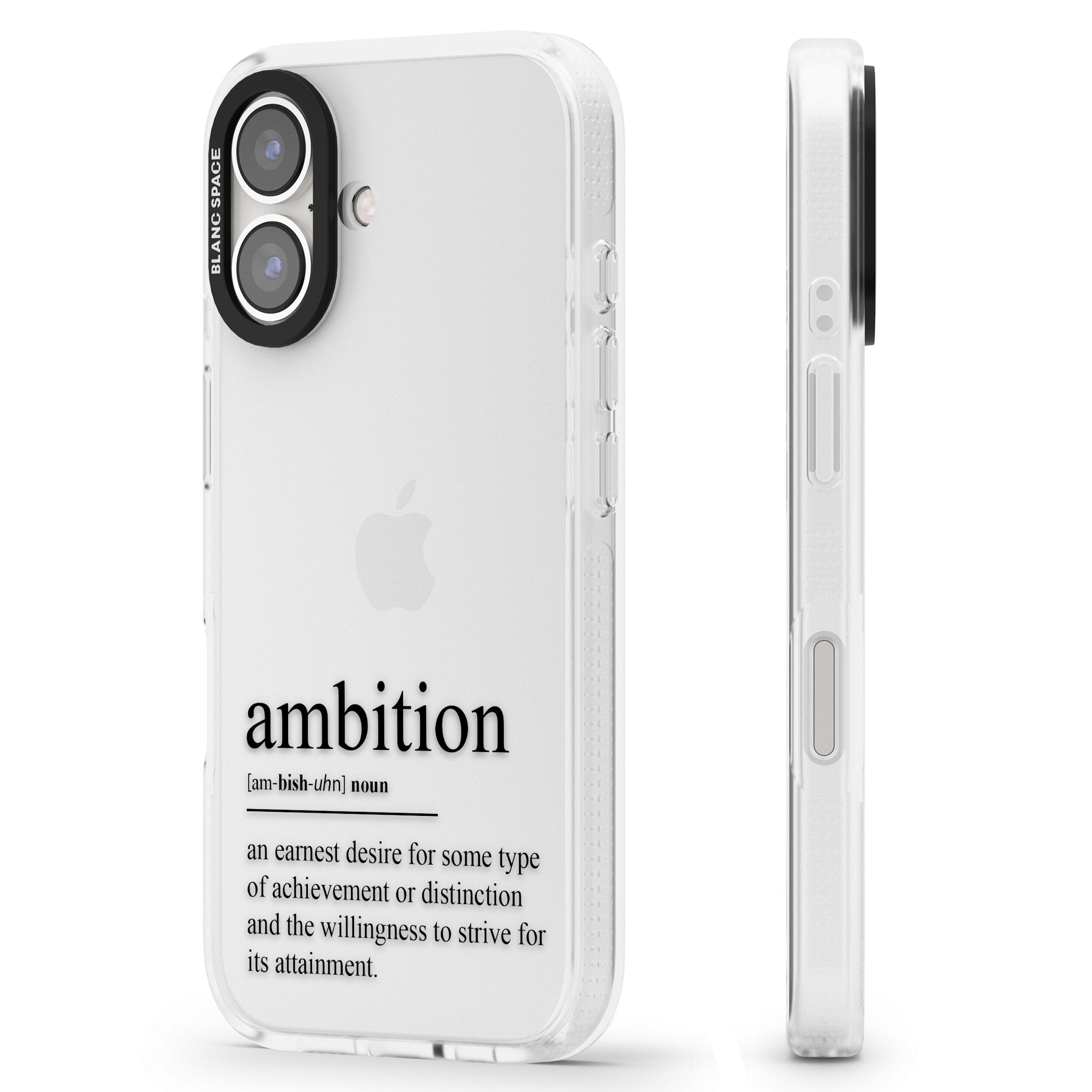 Ambition iPhone 16 / 16 Plus Clear Case Impact Air - Blanc Space