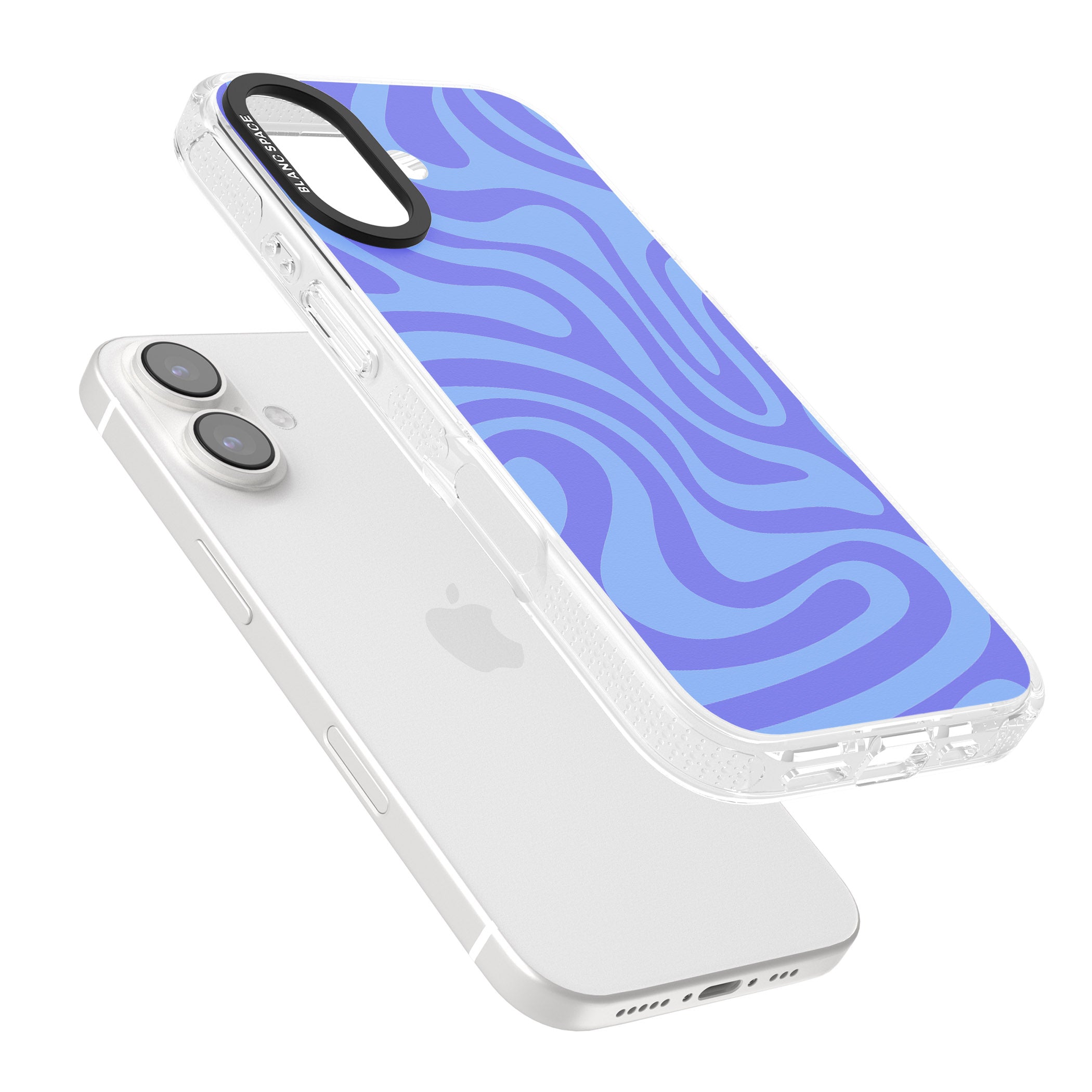 Tranquil Waves iPhone 16 / 16 Plus Clear Case Impact Air - Blanc Space