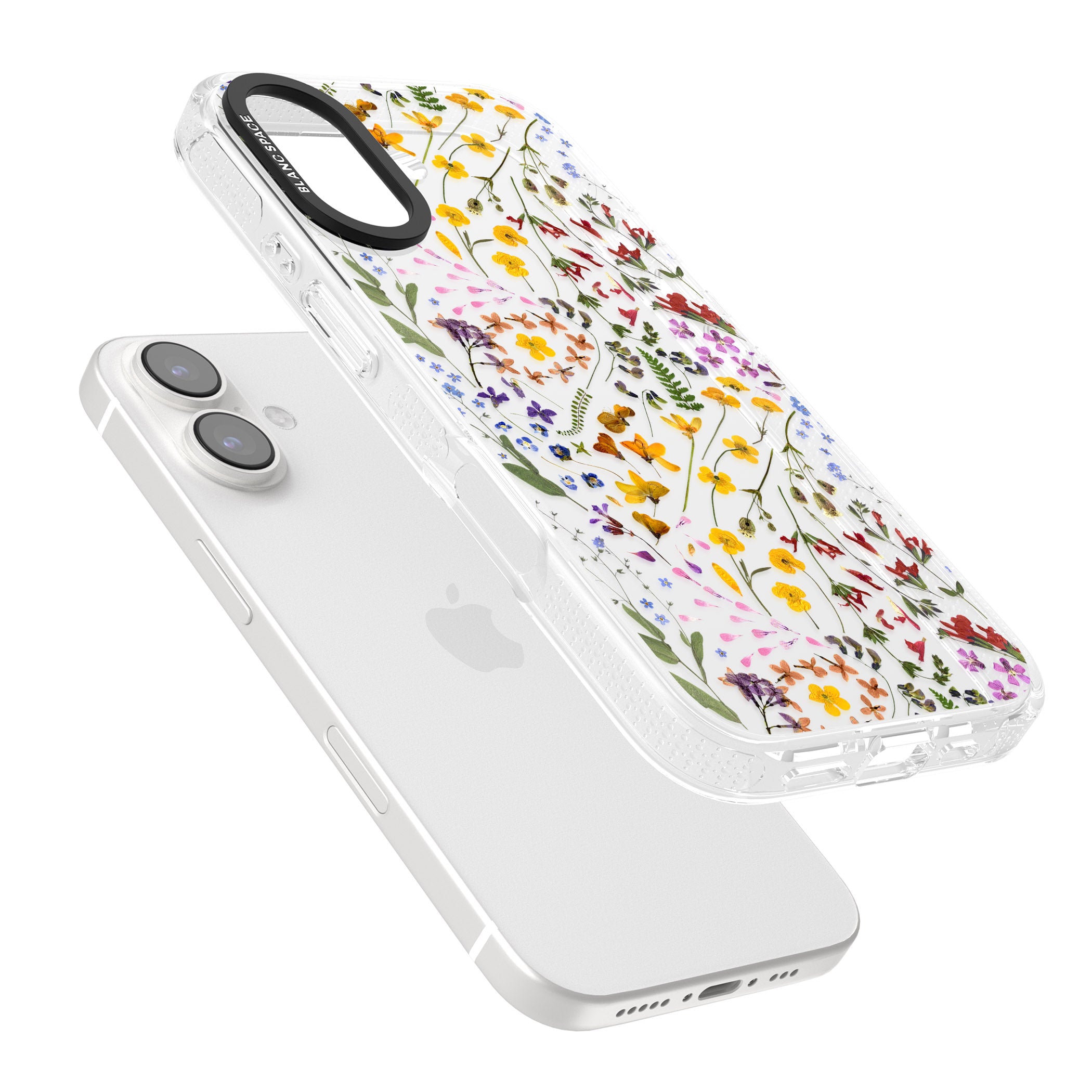 Wildflower iPhone 16 / 16 Plus Clear Case Impact Air - Blanc Space