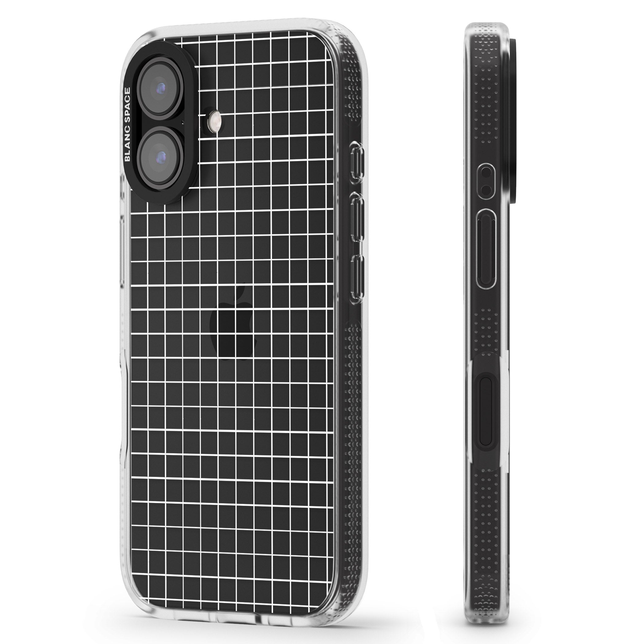 Simplistic Small Grid Designs White (Transparent) iPhone 16 / 16 Plus Clear Case Impact Air - Blanc Space
