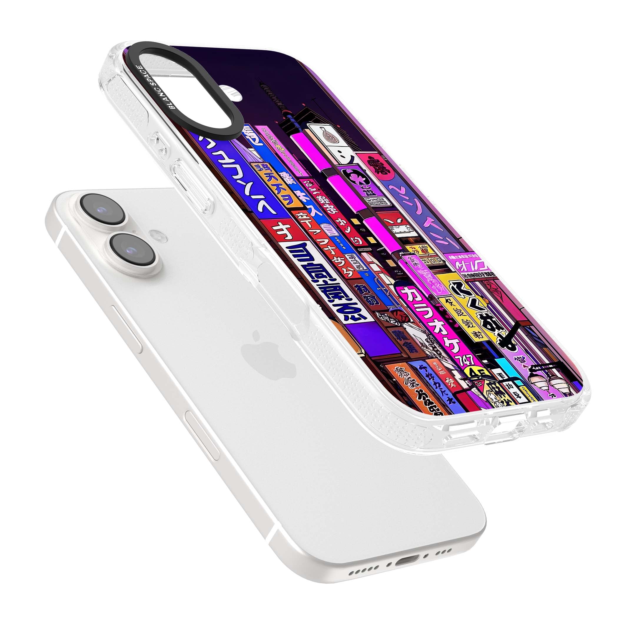 NEON NIGHT anime iPhone case | Clear Case Impact Air case for iPhone 16, iPhone 16 Plus