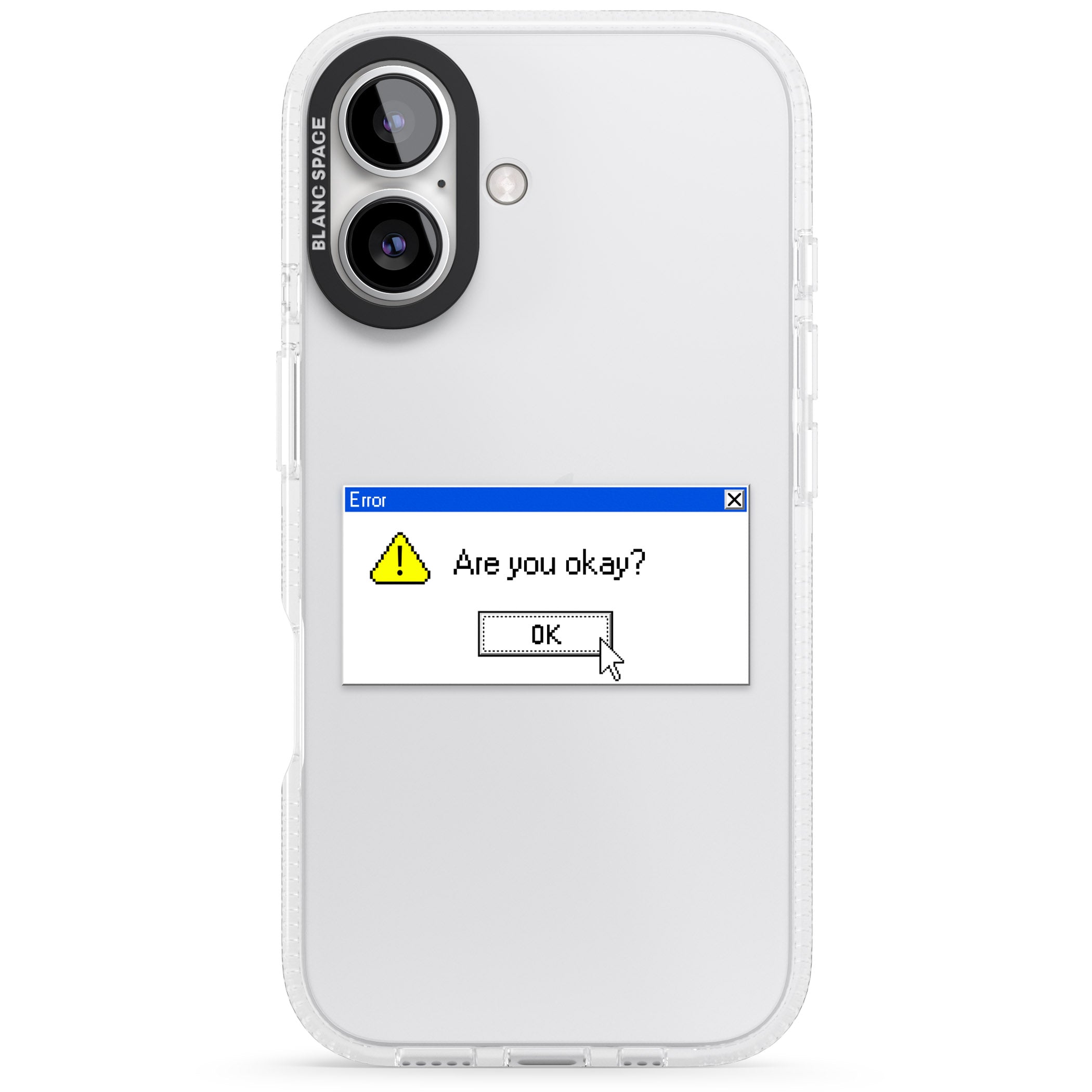 Are you okay?.exe iPhone 16 / 16 Plus Clear Case Impact Air - Blanc Space