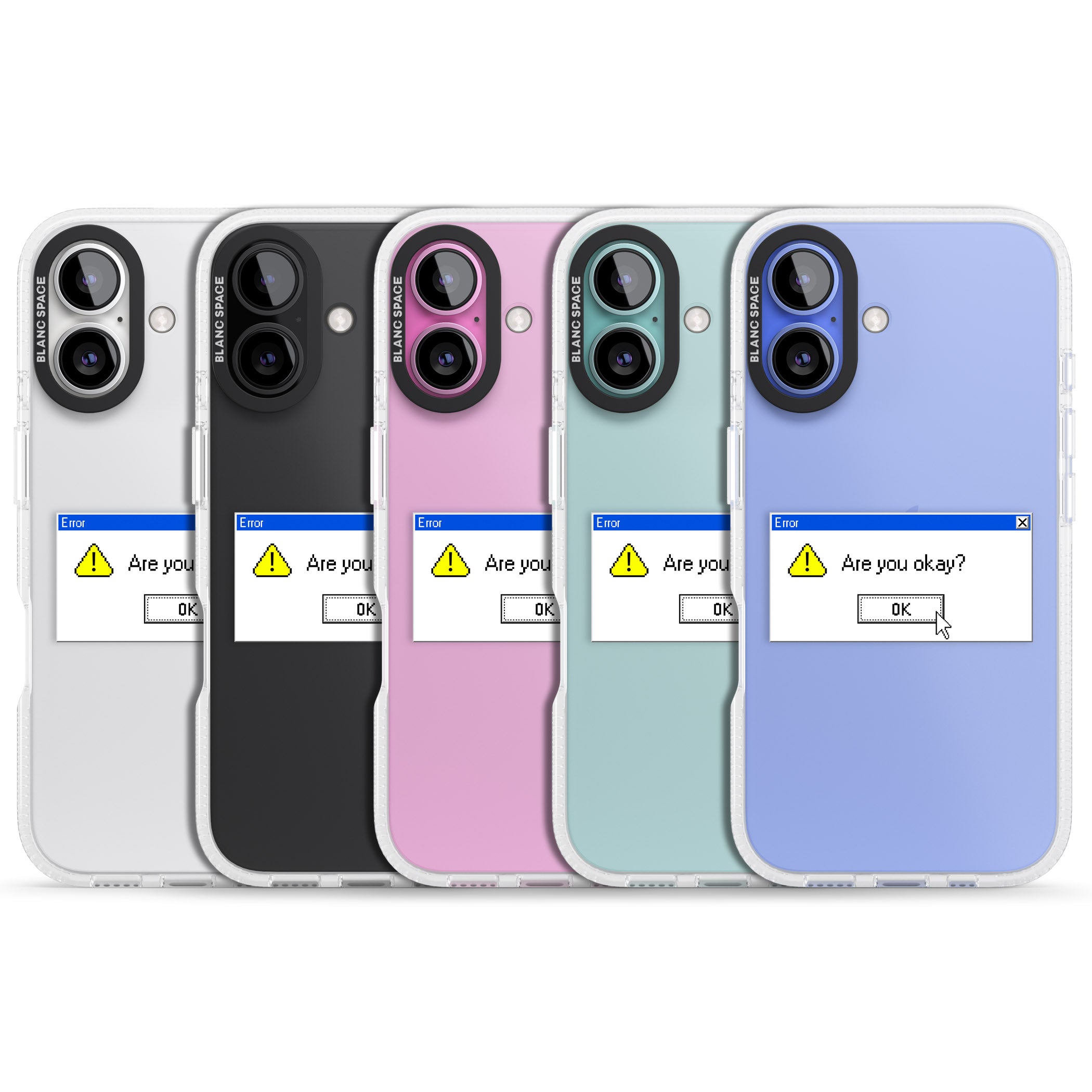 Are you okay?.exe iPhone 16 / 16 Plus Clear Case Impact Air - Blanc Space