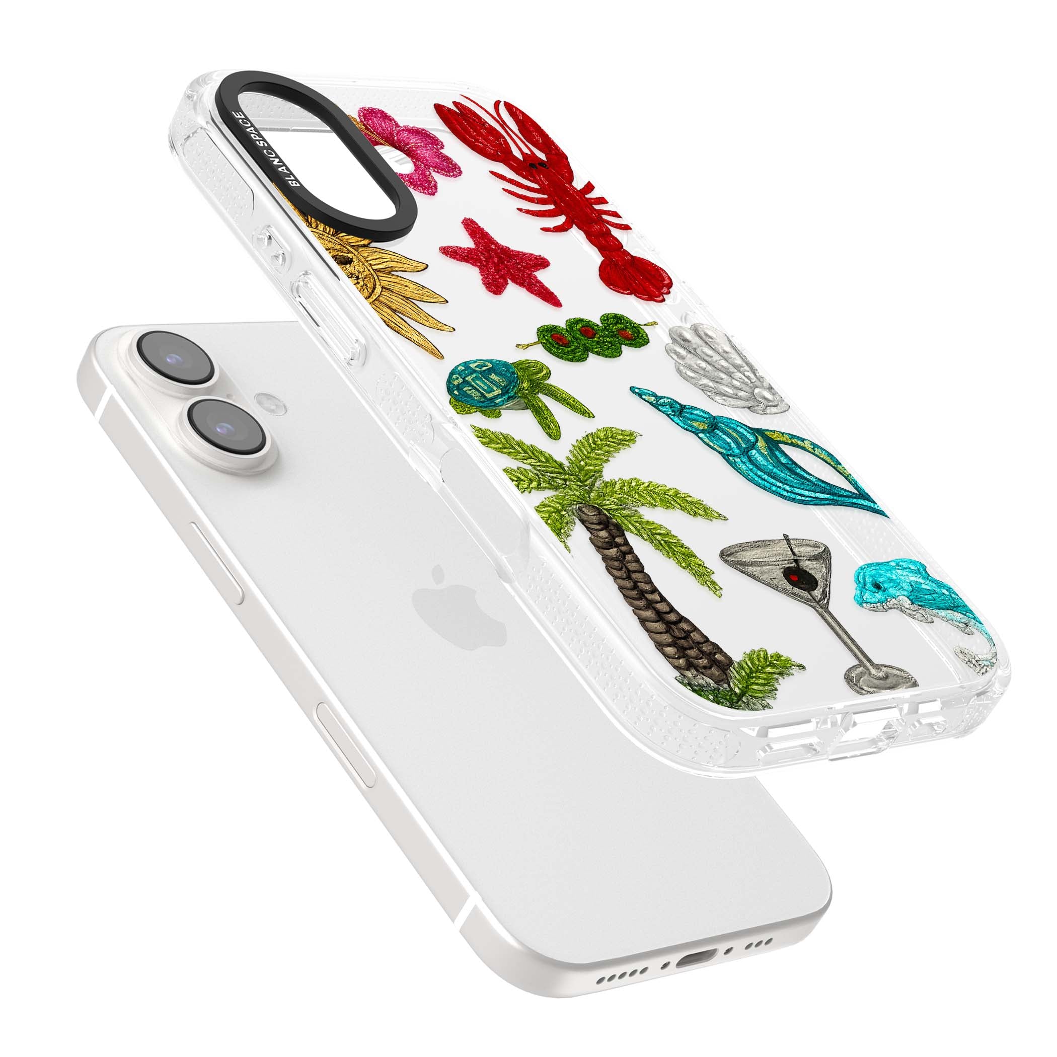 Painted Coastal Pattern coastal iPhone case | Clear Case Impact Air case for iPhone 16, iPhone 16 Plus