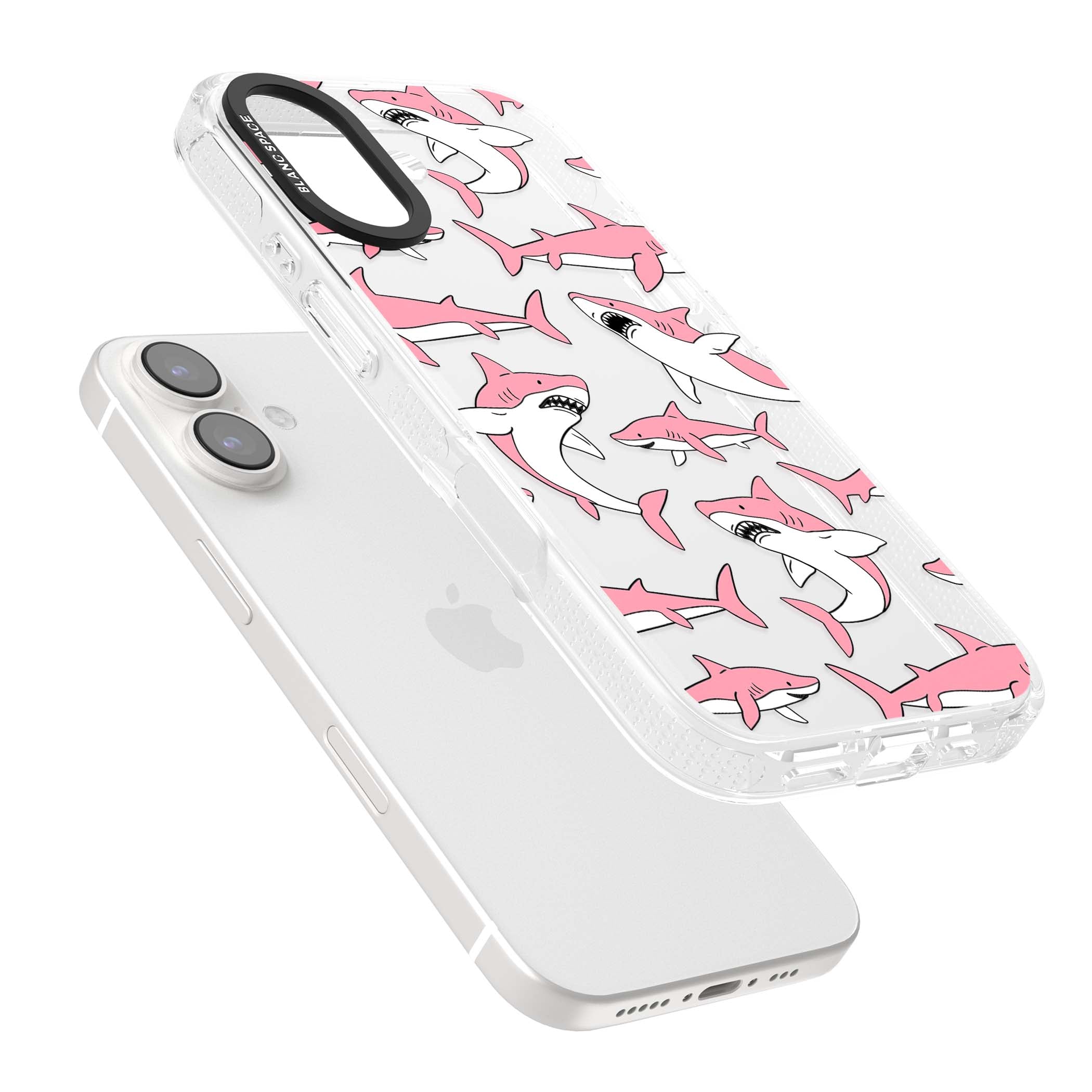 Bubblegum Sharks for her iPhone case | Clear Case Impact Air case for iPhone 16, iPhone 16 Plus