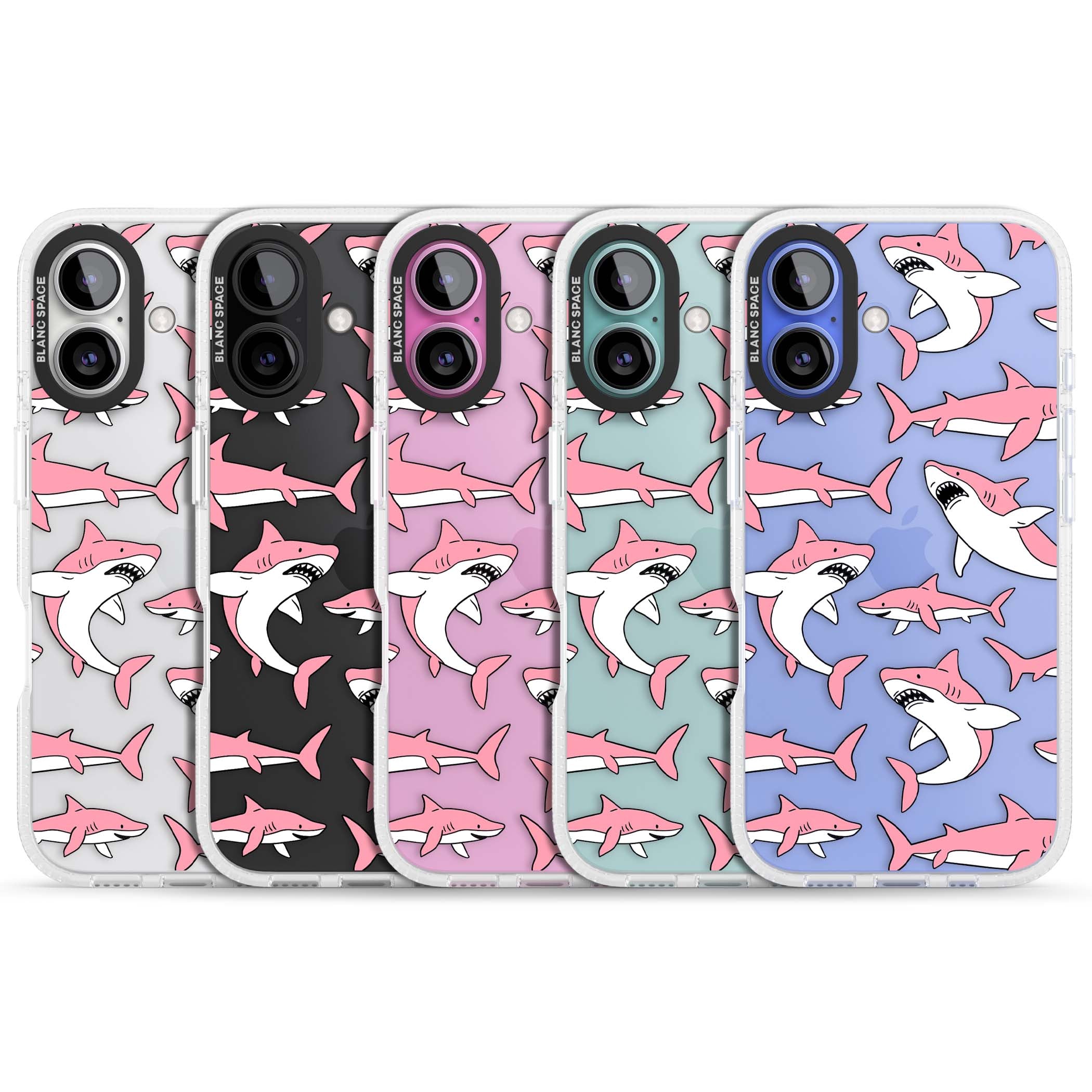 Bubblegum Sharks for her iPhone case | Clear Case Impact Air case for iPhone 16, iPhone 16 Plus
