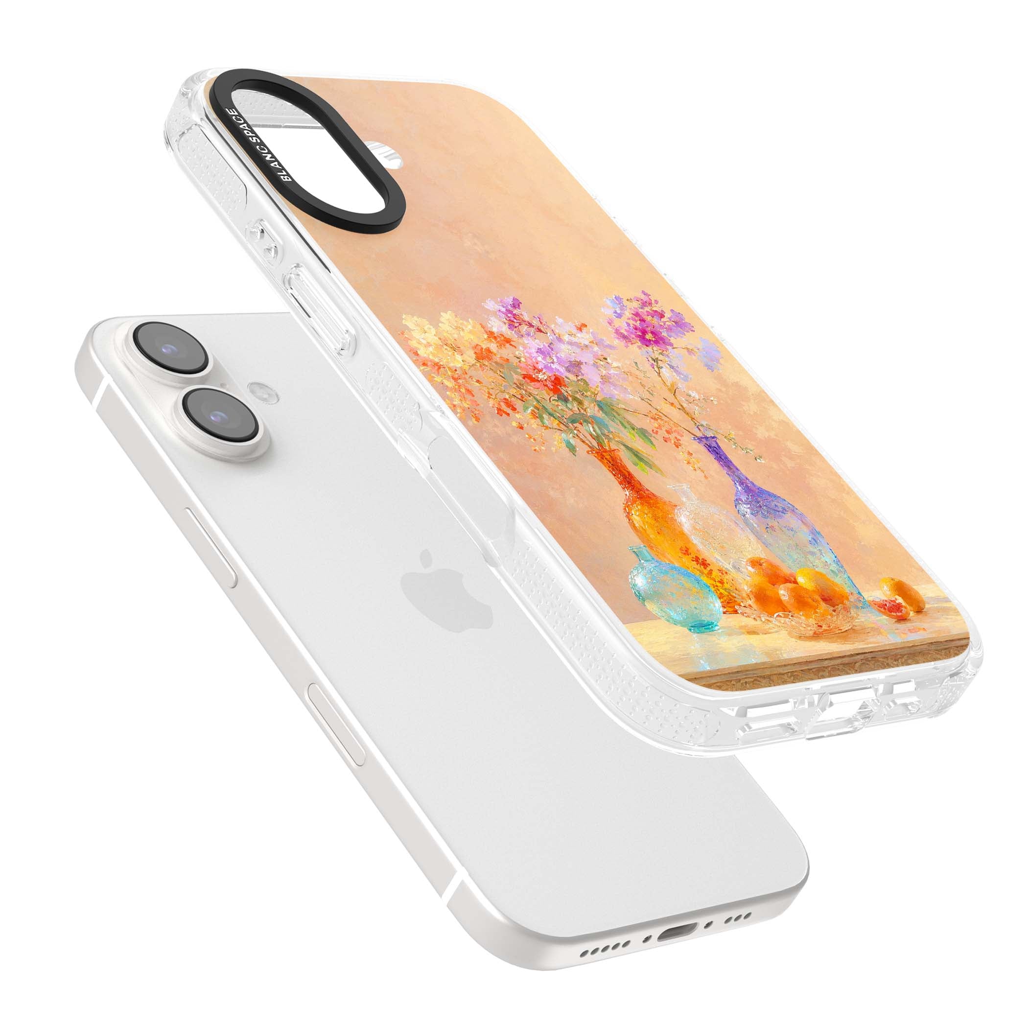 Peach Glass art iPhone case | Clear Case Impact Air case for iPhone 16, iPhone 16 Plus