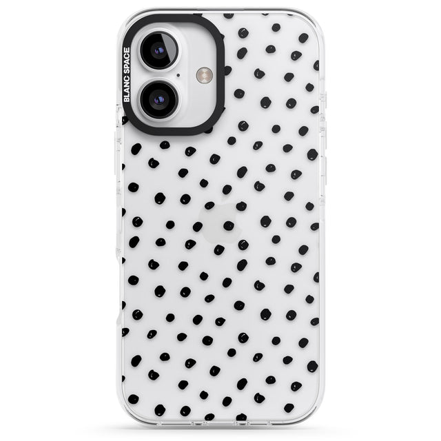 iPhone 16 Pro Max Messy Black Dot Pattern Black Impact Phone Case