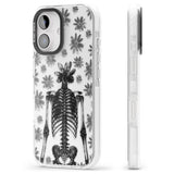 Skeleton Flower Impact Phone Case for iPhone 16, iPhone 16 Plus