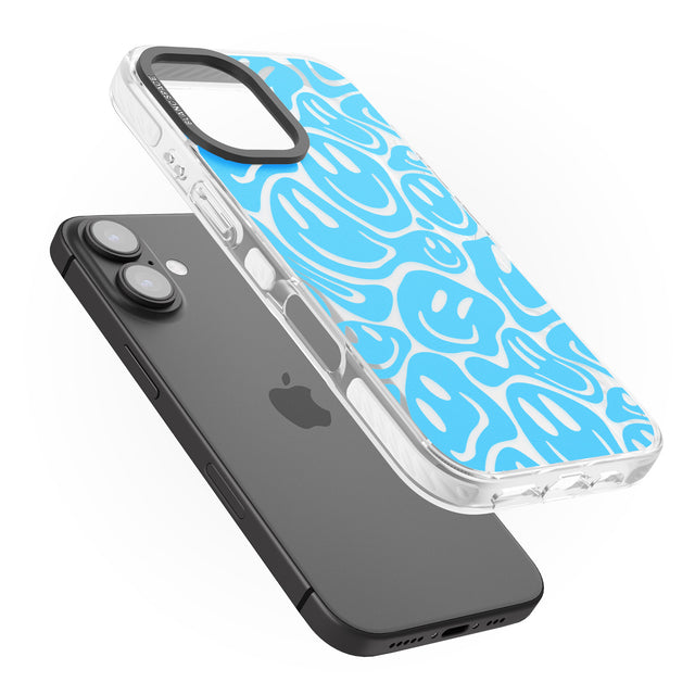 iPhone 16 Pro Max Blue Acid Faces Black Impact Phone Case