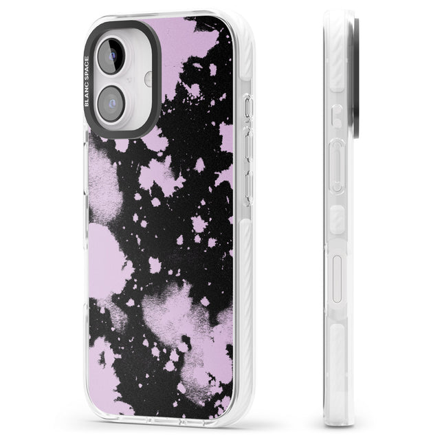 iPhone 16 Pro Max Pink & Black Acid Wash Tie-Dye Black Impact Phone Case