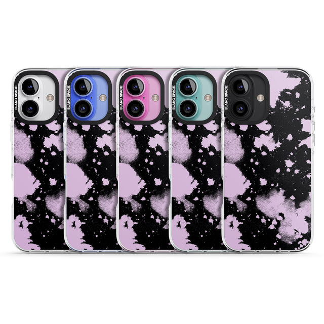 iPhone 16 Pro Max Pink & Black Acid Wash Tie-Dye Black Impact Phone Case