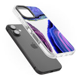 iPhone 16 Pro Max Purple & Blue Agate Gemstone Clear Design Black Impact Phone Case