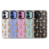 iPhone 16 Pro Max Cute Giraffe Pattern Clear Black Impact Phone Case