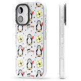 iPhone 16 Pro Max Cute Penguin Pattern Clear Black Impact Phone Case