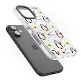 iPhone 16 Pro Max Cute Penguin Pattern Clear Black Impact Phone Case