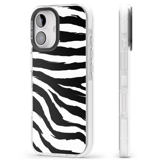 iPhone 16 Pro Max Black Zebra Print Black Impact Phone Case