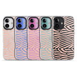 iPhone 16 Pro Max Horizontal Zebra Stripes Transparent Animal Print Black Impact Phone Case