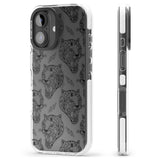 iPhone 16 Pro Max Black Tiger Roar Pattern Black Impact Phone Case