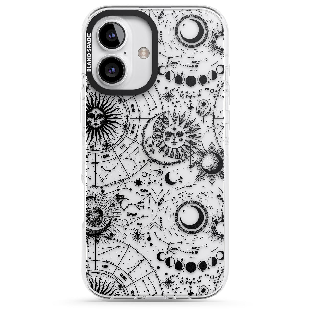 iPhone 16 Pro Max Suns, Moons, Zodiac Signs Astrological Black Impact Phone Case